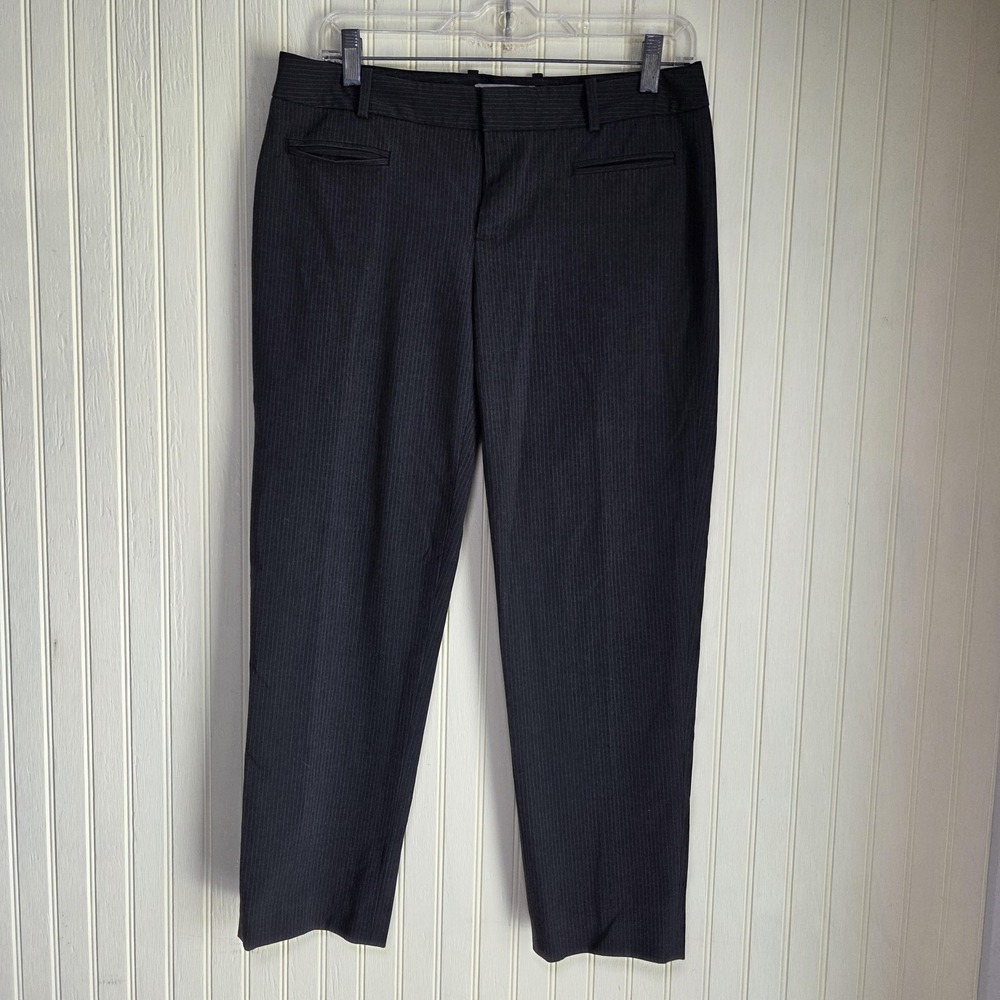 Gap Dress Pants Womens 4R‎ Gray Twill Slim Cropped Pinstripe Stretch Pockets